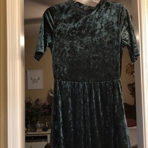 Velvet emerald green dress